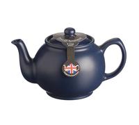 P&K - Set di teiera + colino da tè, 6 tazze, colore: Blu opaco