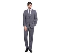 P&L Completo da uomo 2 pezzi giacca e pantaloni vestito classico set per | Risvolto a tacca, 2 bottoni, prese d'aria laterali, orlo non finito, resistente alle pieghe, funerali, lavoro