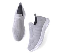 P&L ITALY COLLECTION Scarpe sportive senza lacci slip-on donna comode e leggere per la corsa lavoro camminando casual sneakers, grigio, 40 EU