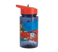 P:os 28230 - Borraccia con motivo Paw Patrol, trasparente con cannuccia da ripiegare, senza BPA, capacità circa 430 ml, ideale per la scuola, lo sport e il tempo libero