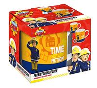 P:OS 33732 33732-Tazza Magica Sam Il Pompiere con Effetto cangiante, per Bambini, Circa 230 ml, in Confezione Regalo, Porcellana
