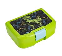 P:OS 35298 - Scatola per Il Pranzo Cool Kids per Bambini con Motivo a Dino, Uno Scomparto e Chiusura a Clip, per l'asilo, la Scuola e Il Tempo Libero