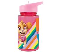 p:os PAW PATROL 29232049 - Borraccia trasparente per ragazza, con cannuccia integrata, capacità di ca. 450 ml, in plastica, senza BPA e ftalati