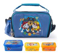 p:os PAW Patrol Borsa termica per bambini, 1,7 l, mini frigo con 3 contenitori per il pranzo, perfetta per viaggi, spiaggia, asilo o scuola, blu