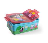 p:os Peppa Pig Lunch Box per Bambini con Scomparti - Bento Box Antigoccia in Plastica, Portamerenda per Asilo, Scuola e Gite per Bambine e Bambini