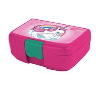 p:os Unicorno per Bambini con Uno Scomparto, plastica Rosa con Chiusura a Clip, portapranzo per Asilo, Scuola e Tempo Libero, Cartone Animato, Colore Pink, ca. 17 x 18 x 7 cm, 76961299