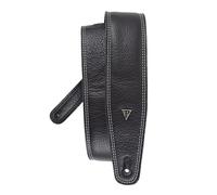 P Perri's Leathers Ltd. Moto Series Padded Leather Guitar Strap with Double Stitching Cintura, Nero, 41" to 56" Unisex-Adulto