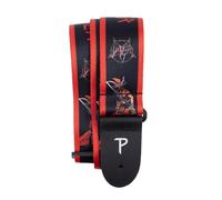 P Perri's Leathers Ltd. Slayer Show No Mercy Polyester Guitar Strap Cintura, Multicolore, 39" to 58" Unisex-Adulto