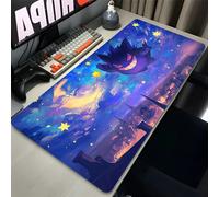 P-Pokemon Gengar Anime Mousepad Tappetino per mouse da gioco di grandi dimensioni LockEdge Tastiera per computer addensata Tavolo Tappetino da scrivania Tappetino viola