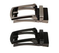 P Prettyia - 2 Fibbie Automatiche di Ricambio per Cintura a Cricchetto, Materiale: Lega, Colore: Nero