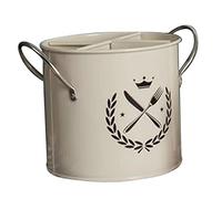 P Prettyia Porta-Utensili, con Manici, Scolaposate per Immagazzinaggio con Scomparto - Beige