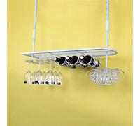 P s Stile Europeo Montato a Soffitto Appeso Porta Bottiglia di Vino Metallo Calice Ferro Calice di Vino Rack Appeso Sottosopra Tazze Titolare Nero L100*W25Cm