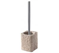 GEDY Scopino Bagno WC con Portascopino da Terra in Resina e Sabbia colore Beigie - AR33/03 Serie G-Aries