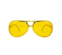 P’TIT CLOWN - 10850 - Occhiali Elvis Rock - Accessorio Travestimento - Perfetti per Carnevale, Serate Disco, Feste a Tema, Capodanno, Halloween - Oro - Adulto - Plastica