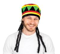 P' Tit Clown Beret 14782 Rasta in Velluto con Dreadlocks Adulti - Multicolore