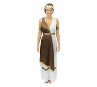 P’TIT CLOWN - Costume Greca Donna - Travestimento Greco Donna - Greek Suit - Per Carnevale, Feste a Tema, Serate in Maschera, Capodanno, Halloween - Toga, Cintura, Corona, Bracciali