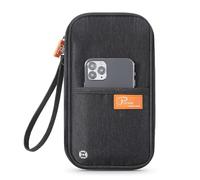 P.travel Portafoglio per passaporto da viaggio, porta passaporto familiare, blocco RFID, impermeabile, organizer per documenti per donne e uomini, Nero, Portafoglio da viaggio