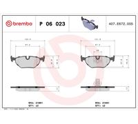 P06023 Kit pastiglie freno, Freno a disco Brembo