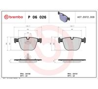 P06026 Kit pastiglie freno, Freno a disco Brembo