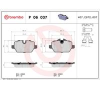 P06037 Kit pastiglie freno, Freno a disco Brembo