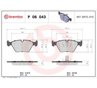P06043 Kit pastiglie freno, Freno a disco Brembo