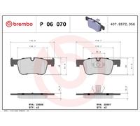 P06070 Kit pastiglie freno, Freno a disco Brembo
