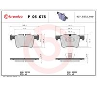 P06075 Kit pastiglie freno, Freno a disco Brembo