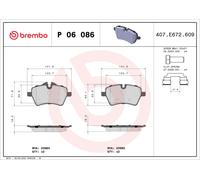 P06086 Kit pastiglie freno, Freno a disco Brembo