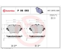 P06093 Kit pastiglie freno, Freno a disco Brembo