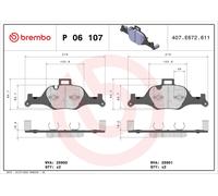 P06107 Kit pastiglie freno, Freno a disco Brembo