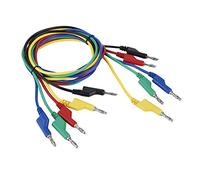 P1036 4mm Banana Plug Test Leads | 5 - Pack 1M Cables for Multimeter/Electronics/Lab Work | High Voltage 1000V, 15A with Color - Coded Wires