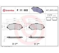 P11022 Kit pastiglie freno, Freno a disco Brembo