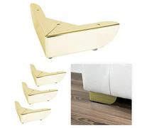 P17 | Modello GROSSETO | SET 4 Piedi +16 Viti | Finitura: Oro | Dimensioni: H. 5,5 cm L. 15X15 cm | Gambe per Divani, Mobili, Armadi, Poltrone | Piedi in metallo per Arredamento Design Moderno