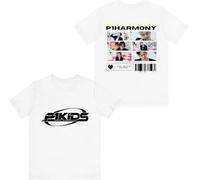 P1Harmony Merch Tour Illustration Tee Uomo Donna Manica Corta Maglietta Cool Graphic T-Shirt, bianco, XS