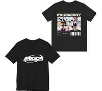 P1Harmony Merch Tour Illustration Tee Uomo Donna Manica Corta Maglietta Cool Graphic T-Shirt, Nero , XXL
