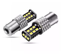 P21W BA15S COPPIA LUCI DIURNE DRL 15 LED CANBUS 6000K 100% NO ERRORE LAMPADE LAMPADINE SPECIFICHE ALTA QUALITA' BIANCO GHIACCIO