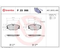P23066 Kit pastiglie freno, Freno a disco Brembo