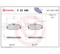 P23068 Kit pastiglie freno, Freno a disco Brembo