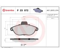 P23072 Kit pastiglie freno, Freno a disco Brembo
