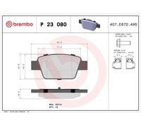 P23080 Kit pastiglie freno, Freno a disco Brembo