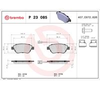 P23085 Kit pastiglie freno, Freno a disco Brembo