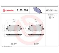 P23090 Kit pastiglie freno, Freno a disco Brembo