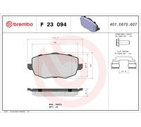 P23094 Kit pastiglie freno, Freno a disco Brembo