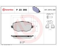 P23095 Kit pastiglie freno, Freno a disco Brembo