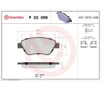 P23099 Kit pastiglie freno, Freno a disco Brembo