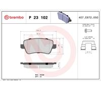 P23102 Kit pastiglie freno, Freno a disco Brembo