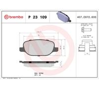 P23109 Kit pastiglie freno, Freno a disco Brembo