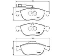 P23114 Kit pastiglie freno, Freno a disco Brembo