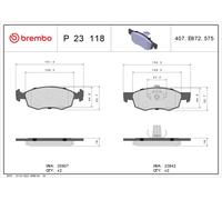P23118 Kit pastiglie freno, Freno a disco Brembo