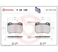 P23129 Kit pastiglie freno, Freno a disco Brembo